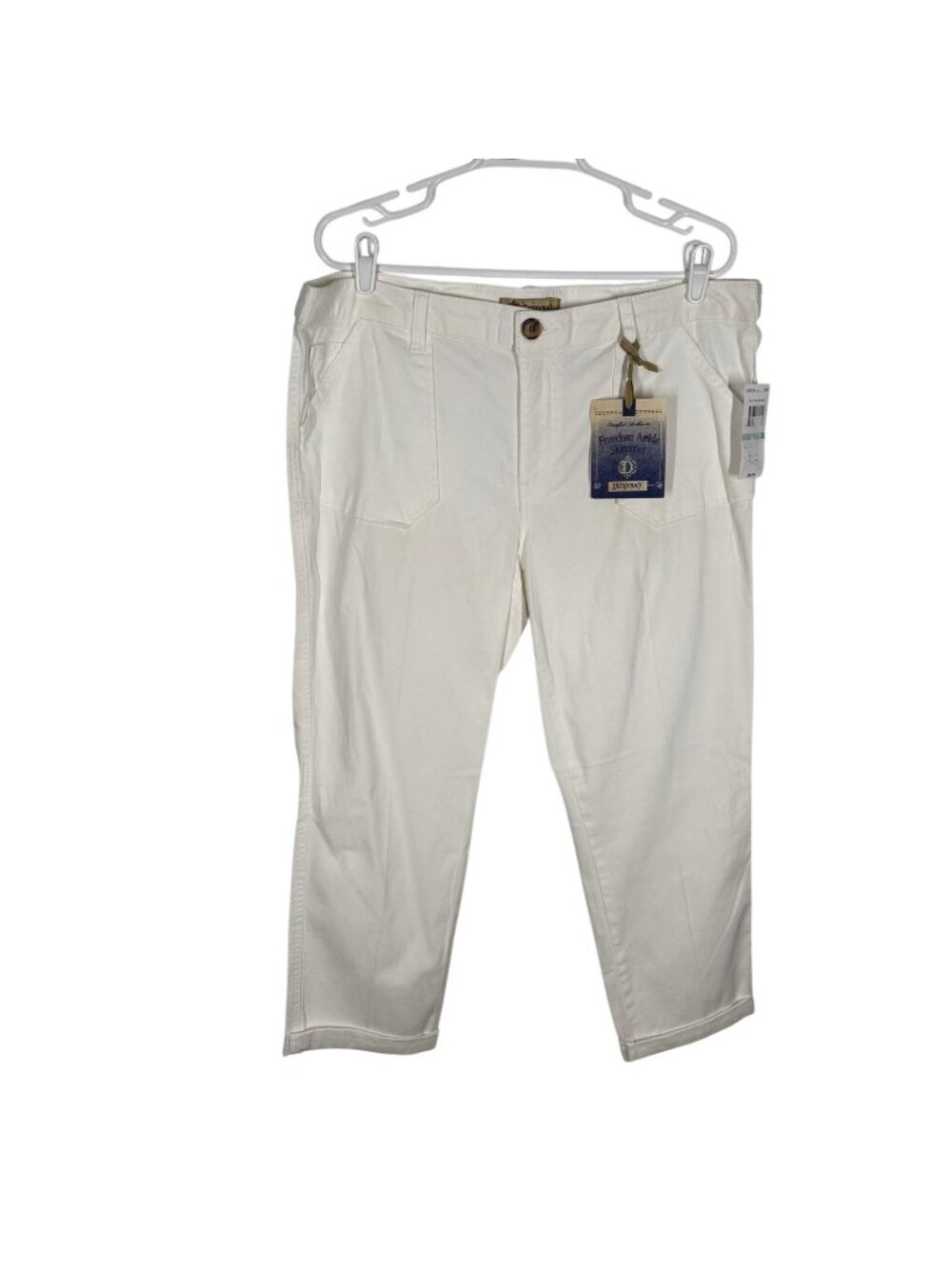Democracy Women 16 White Stretch Twill Freedom Ankle Skimmer Pants NWT - Picture 2 of 12